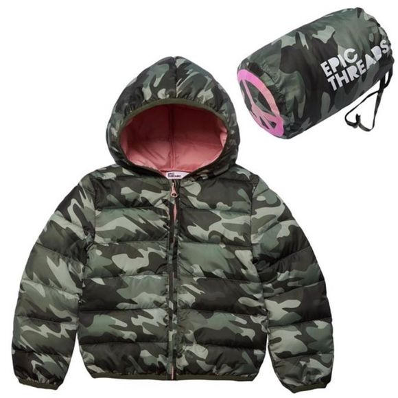 Epic Threads Little Girls Packable Eucalyptus Puffer Coat NEW MSRP $46 - Picture 1 of 1